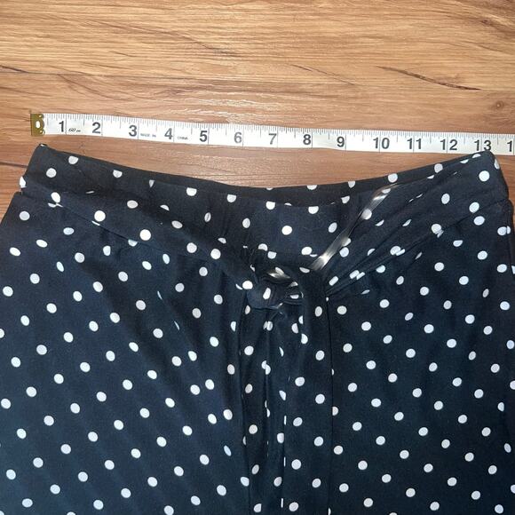 Black White Polka Dot Lightweight Lounge Pants Size Medium Bobbie Brooks - Picture 3 of 5